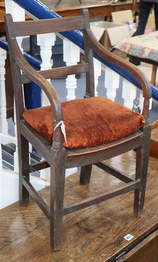 A George III elm seat childs chair